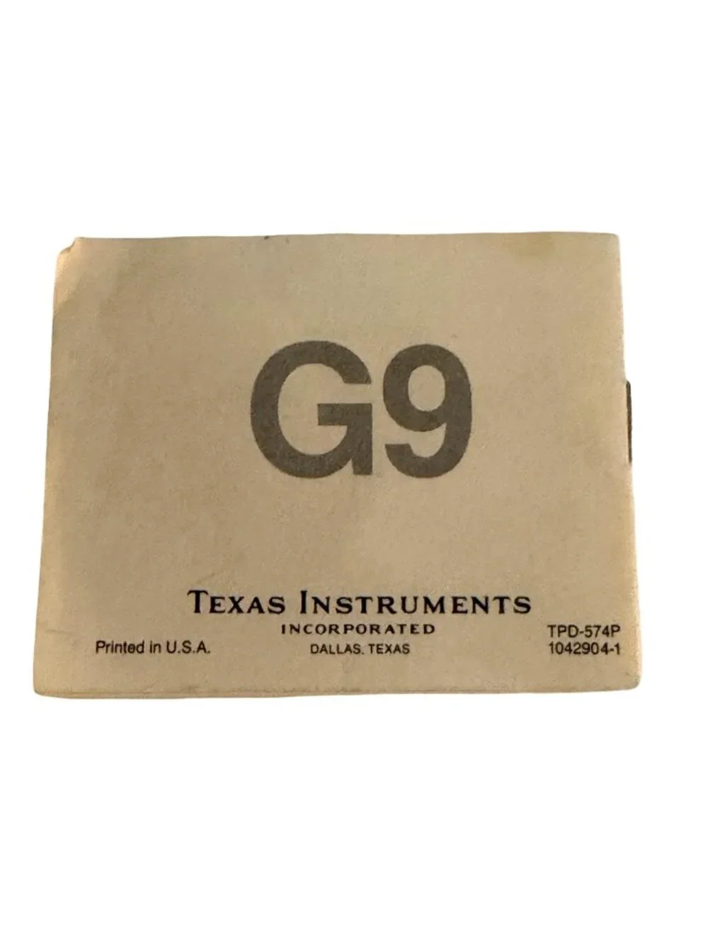 Vintage Texas Instruments G9 Quartz Chronograph Watch Instruction Manual TPD-574